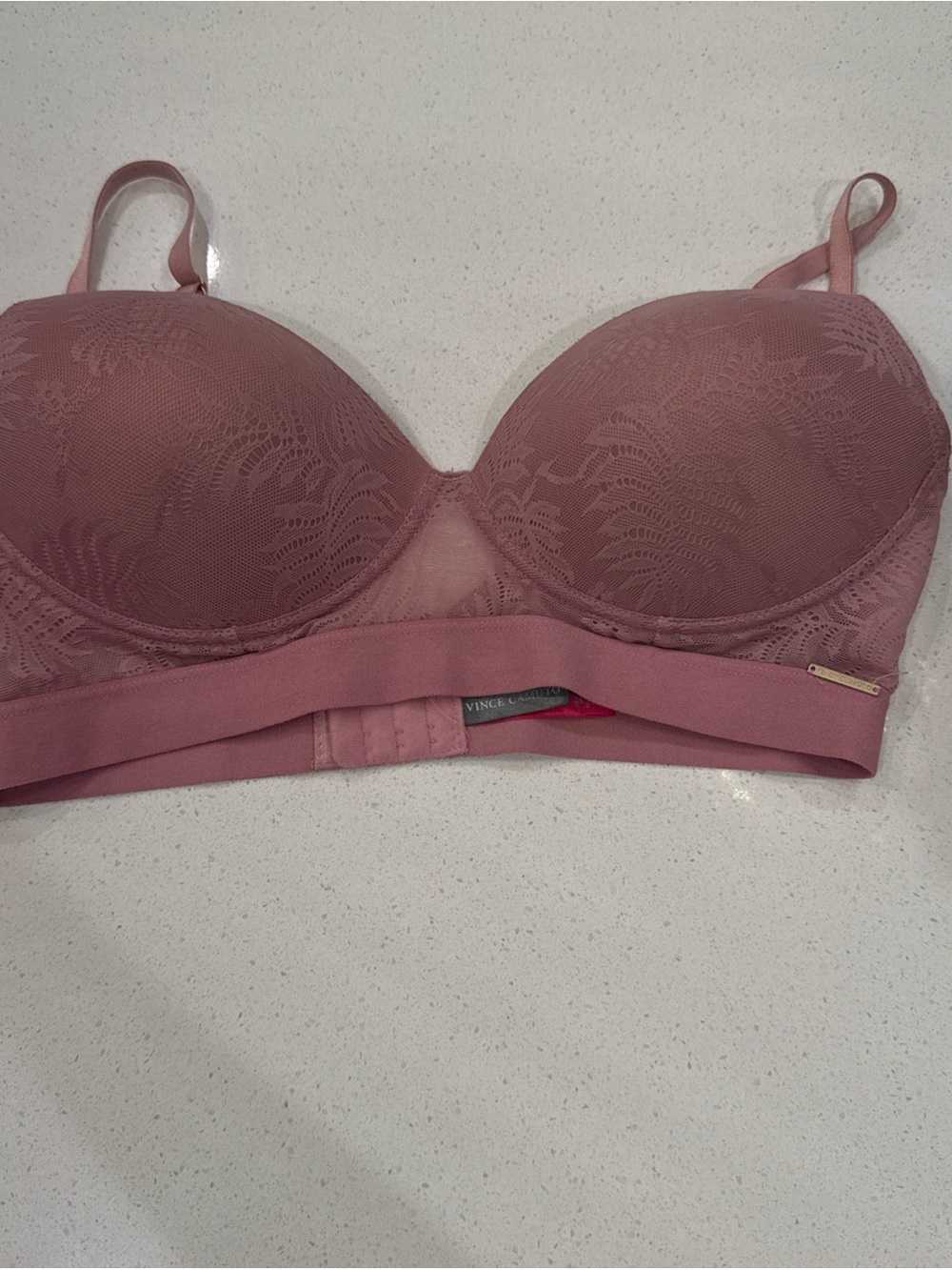 Vince Camuto Rose Mauve Lace Balconette Bra